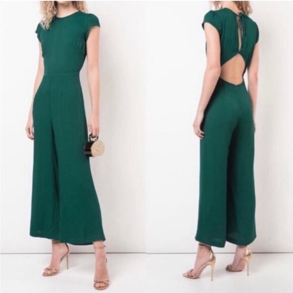 Reformation Mayer Jumpsuit in Emerald Green Size 2 - Picture 1 of 12